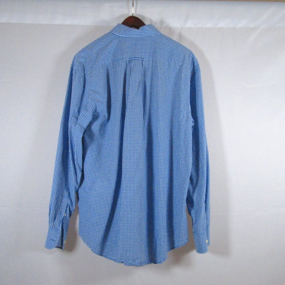 IZOD Mens Blue & White Plaid Long Sleeve Dress Shirt Size L Pre-Worn Goo… - Picture 2 of 7
